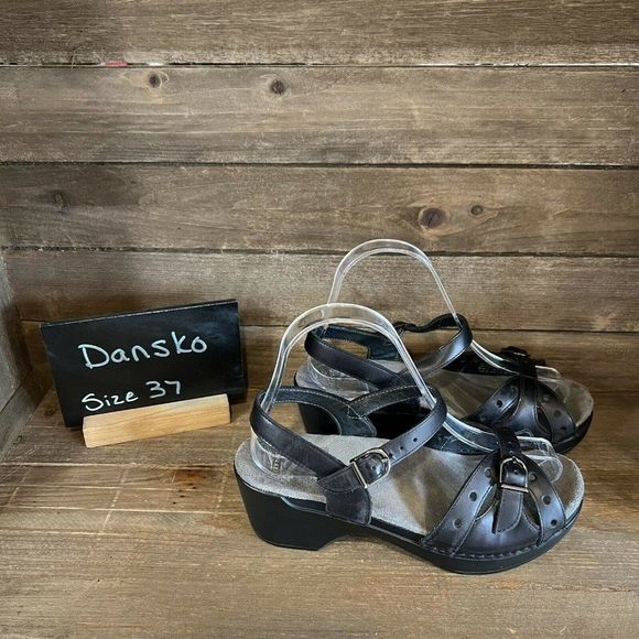 Dansko Shoes Womensdansko Sissy Black Leather Arch Support Sandals